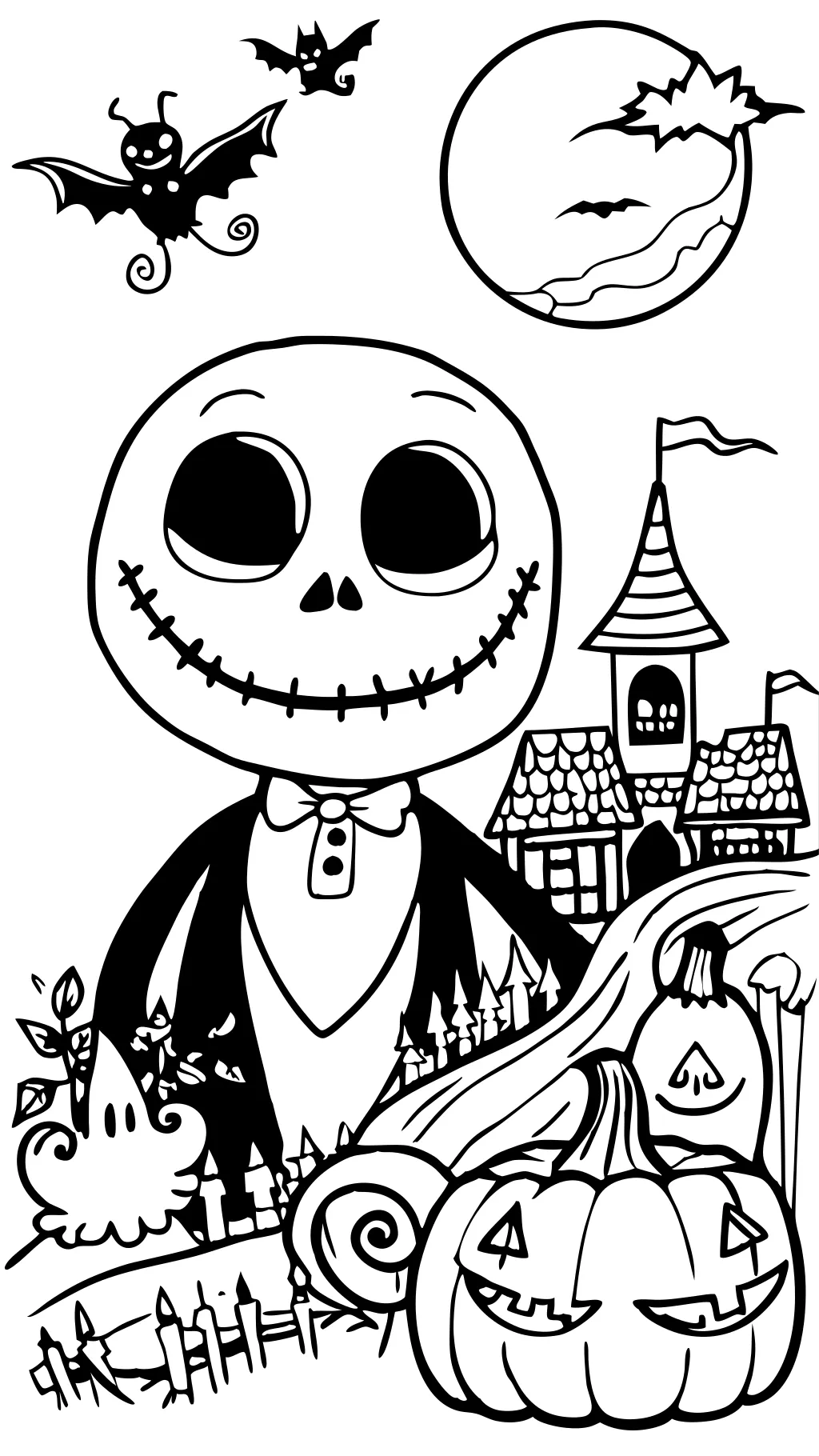 coloring page nightmare before christmas